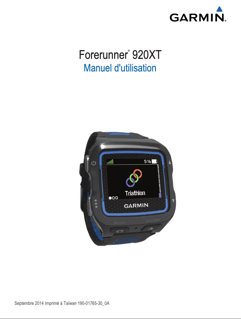 Página nº 1 - Manual de usuario Garmin Forerunner 920XT