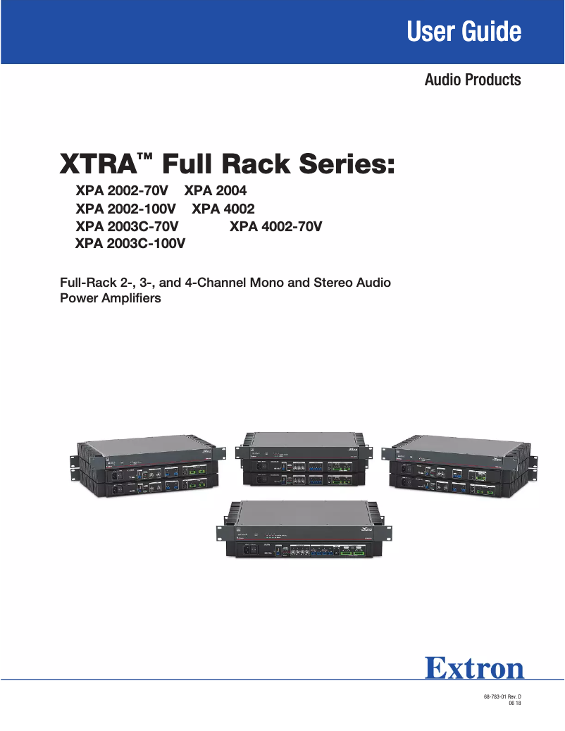 Página 1 del manual Manual de usuario Extron XPA 2003C-100V