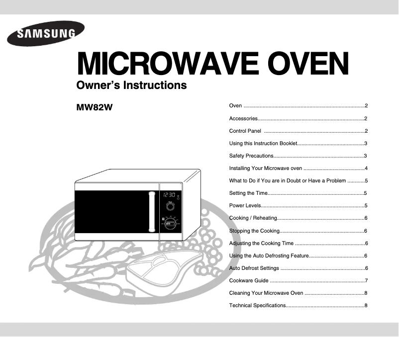 Página 1 del manual Manual de usuario Samsung MW82W