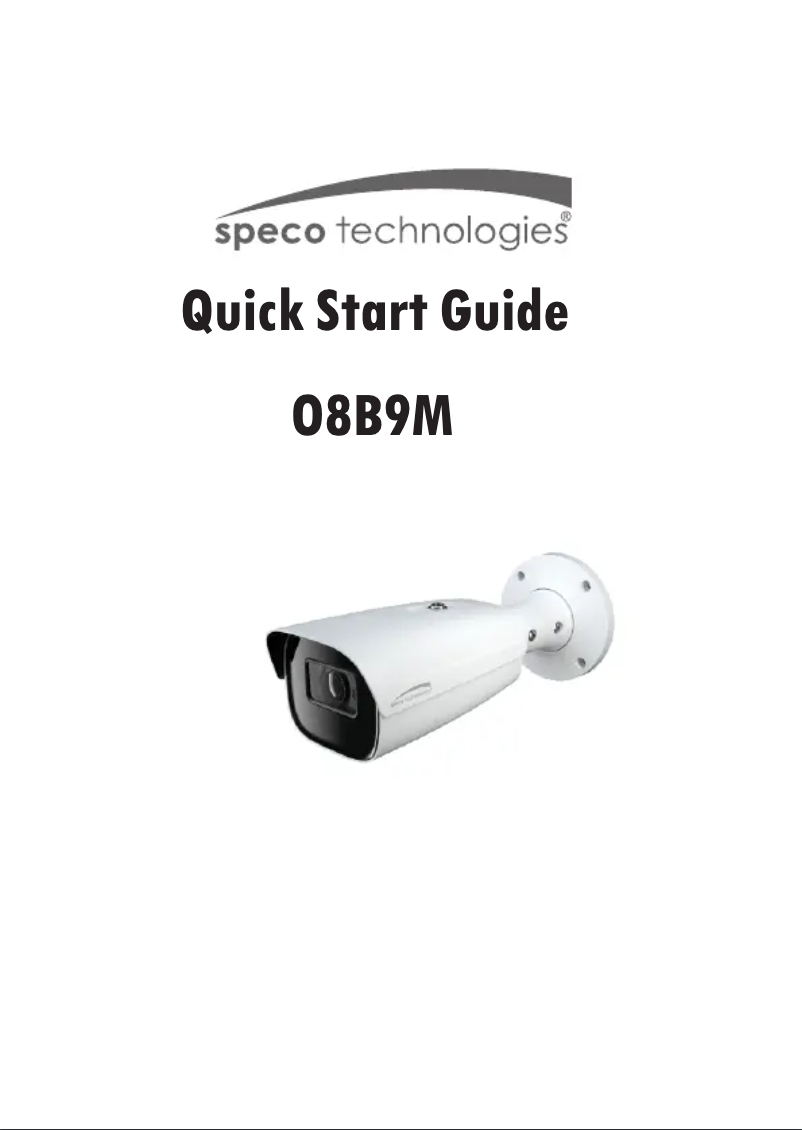 Página 1 del manual Guía de inicio rápido Speco Technologies O8B9M