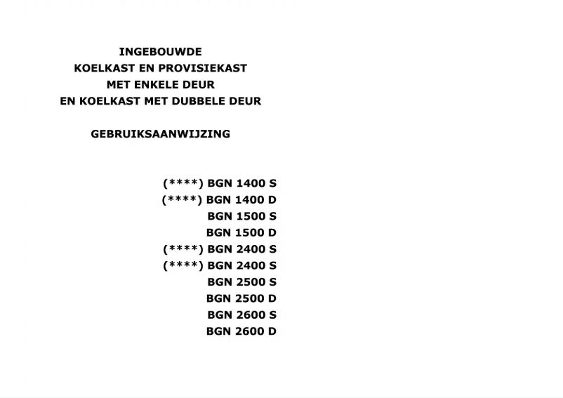 Página 1 del manual Manual de usuario Fagor BGN 2500