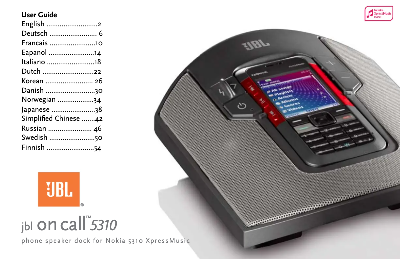 Imagen de la primera página del manual del dispositivo On Call 5310