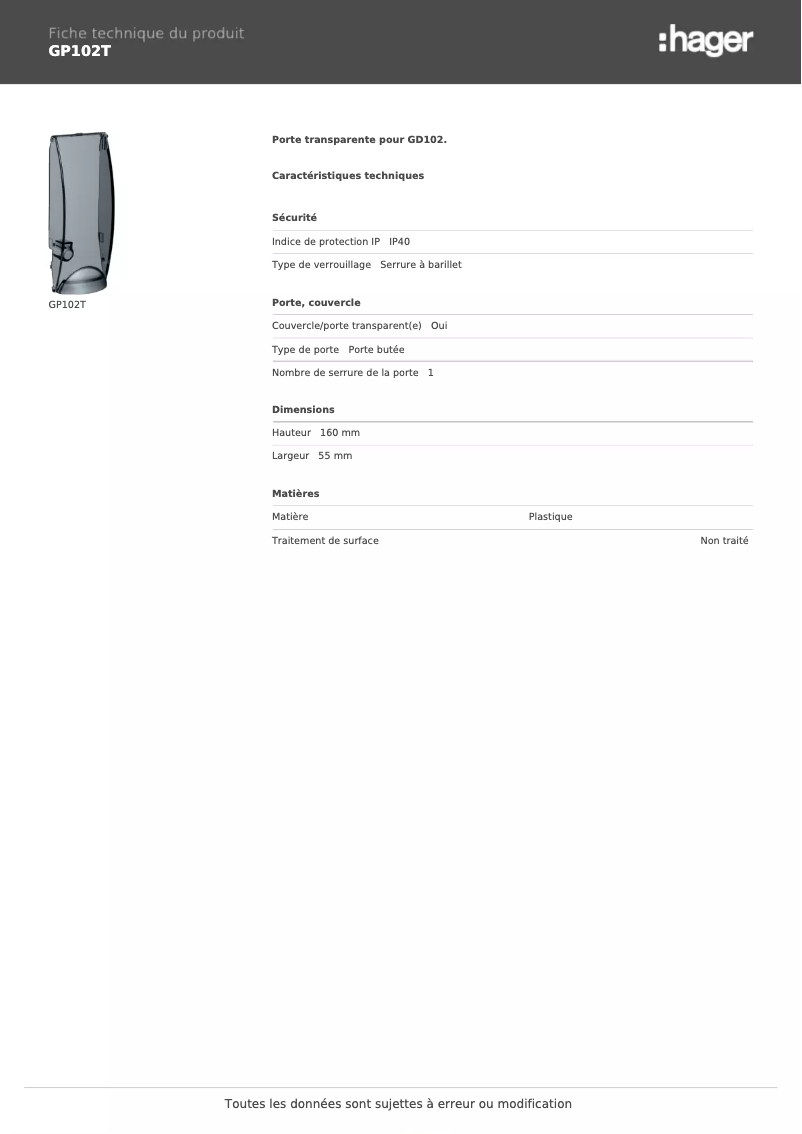 Imagen de la primera página del manual del dispositivo GP102T