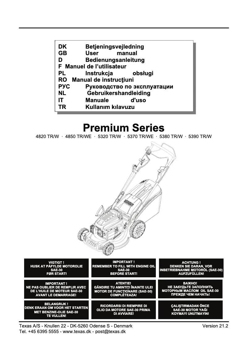 Imagen de la primera página del manual del dispositivo Premium 5390TR/W 4-S