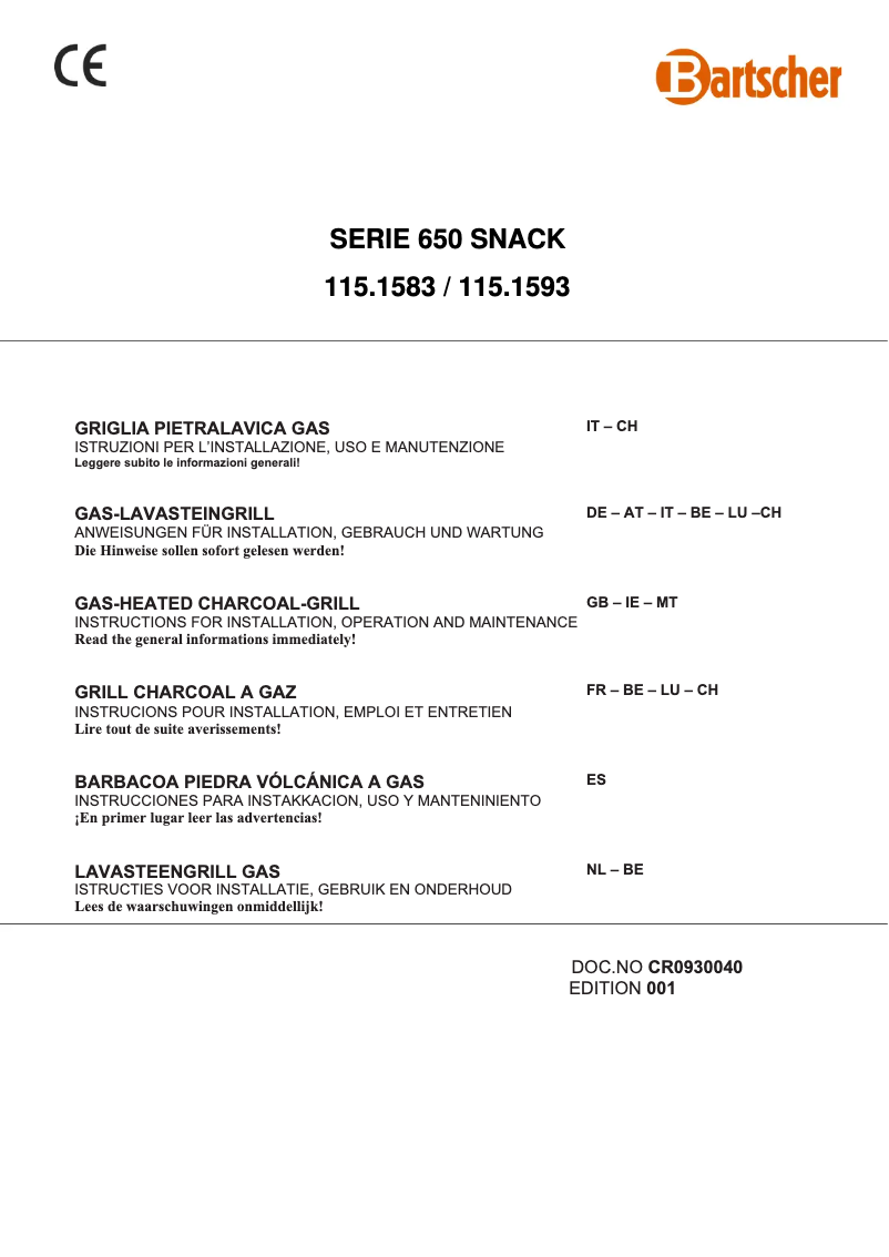Página 1 del manual Manual de usuario Bartscher 115090