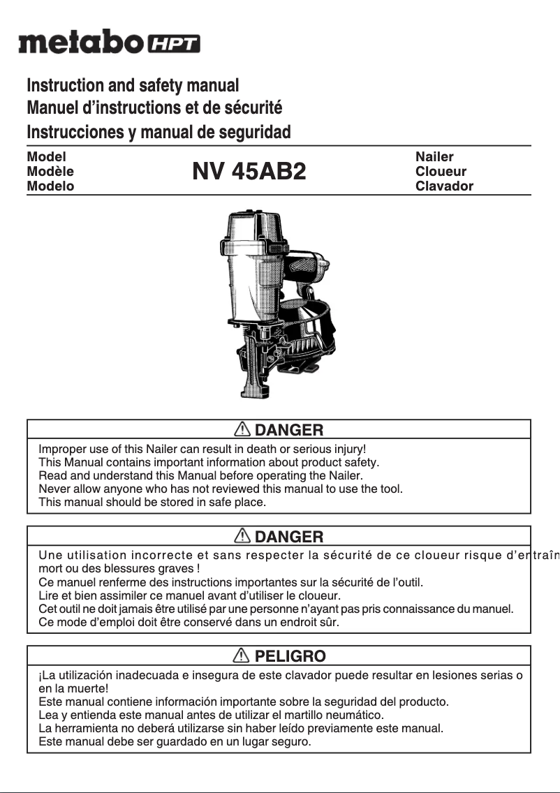 Imagen de la primera página del manual del dispositivo NV45AB2