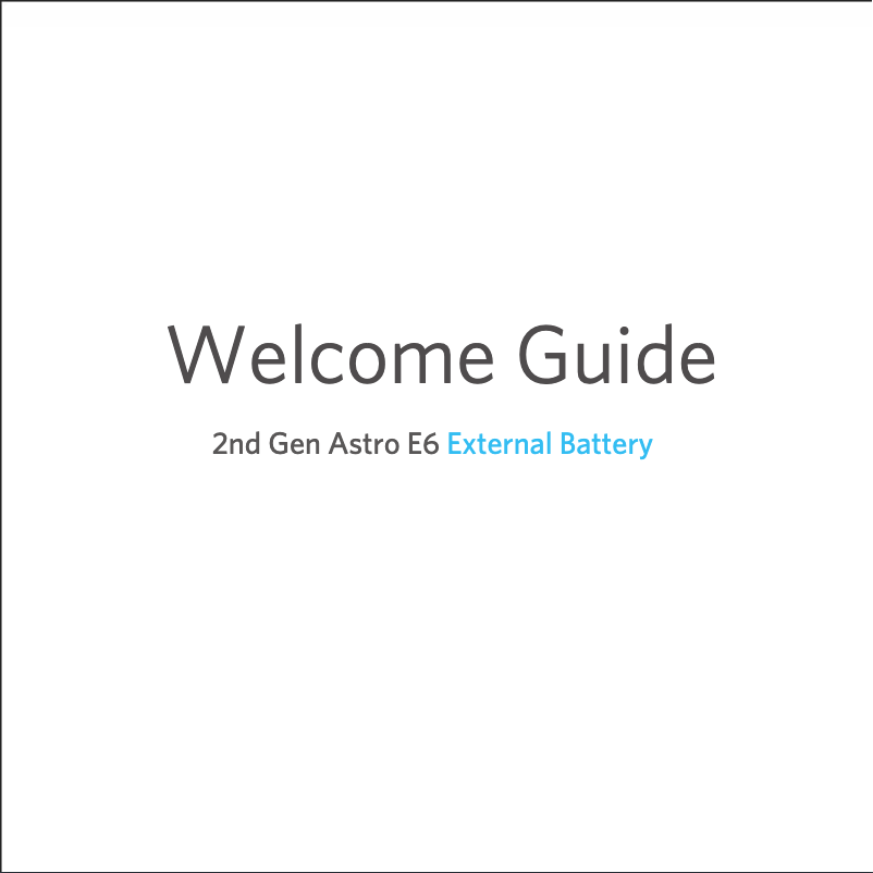 Imagen de la primera página del manual del dispositivo Astro E6