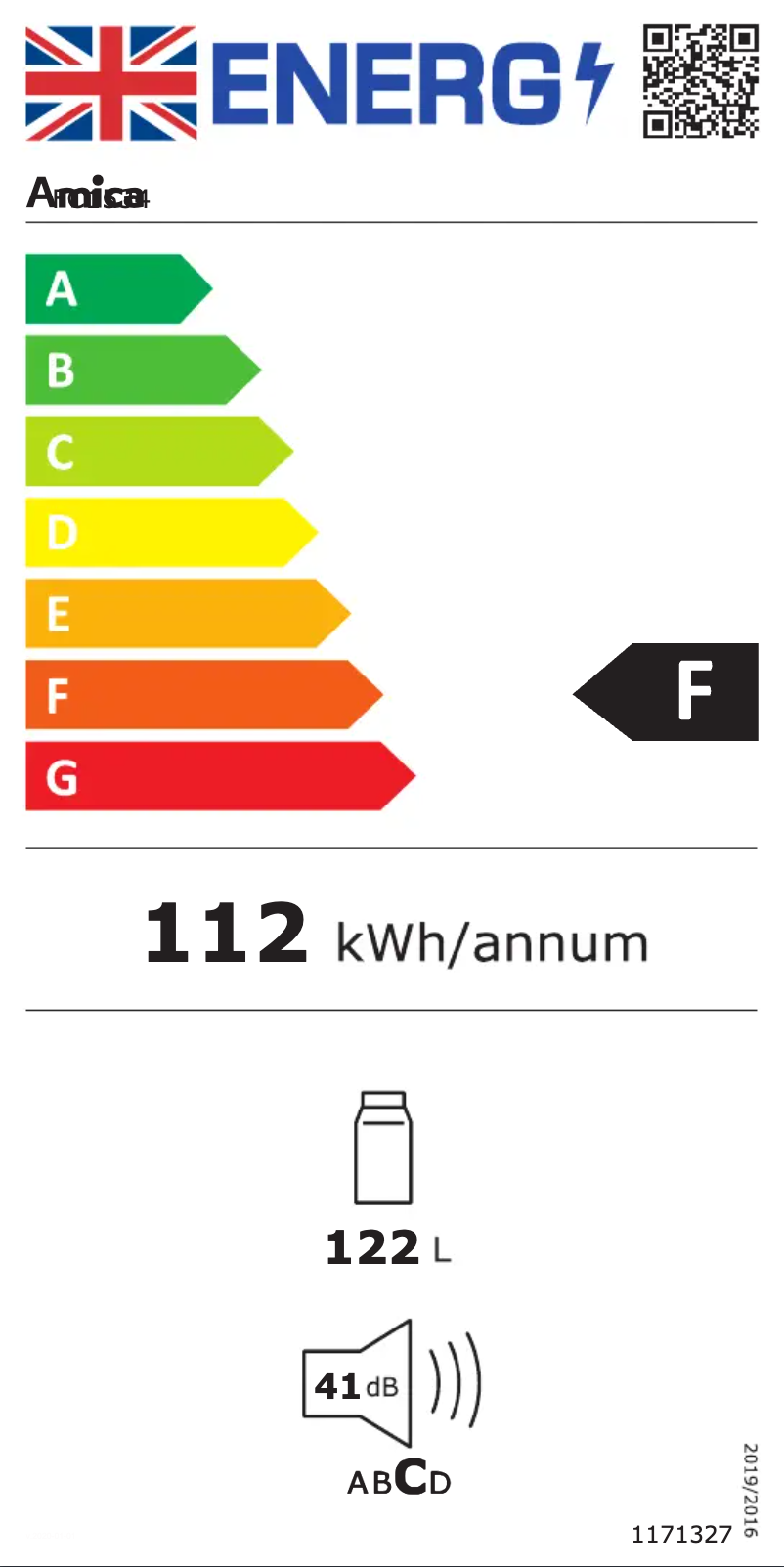 Página 1 del manual Etiqueta energética Amica FC1534