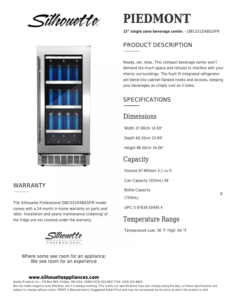 Página nº 1 - Manual de usuario Danby DBC031D4BSSPR