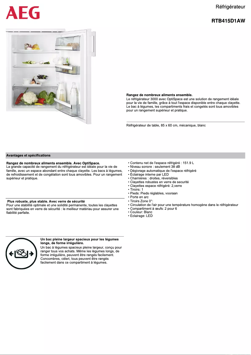 Imagen de la primera página del manual del dispositivo RTB415D1AW