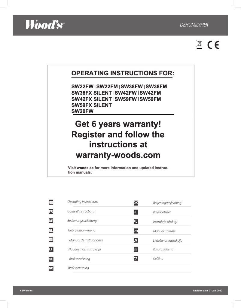 Imagen de la primera página del manual del dispositivo SW59FX