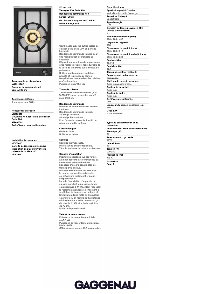 Imagen de la primera página del manual del dispositivo VG231120F