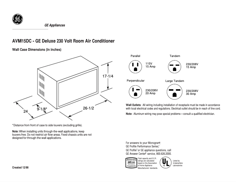 Imagen de la primera página del manual del dispositivo AVM15DC