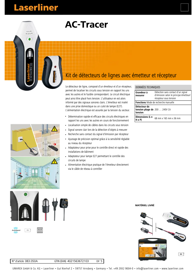 Imagen de la primera página del manual del dispositivo AC-Tracer
