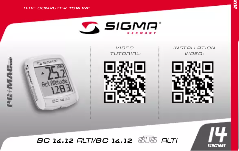 Página nº 1 - Manual de usuario Sigma BC 14.12 Alti STS