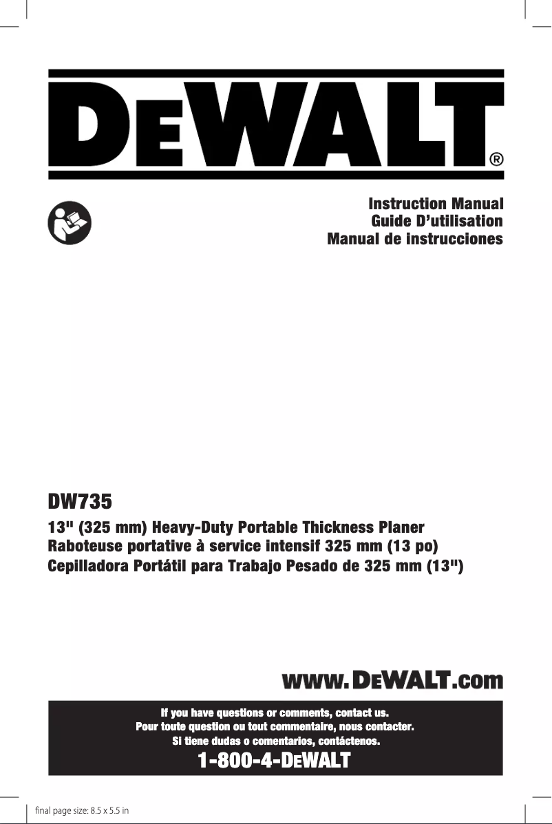 Imagen de la primera página del manual del dispositivo DW735