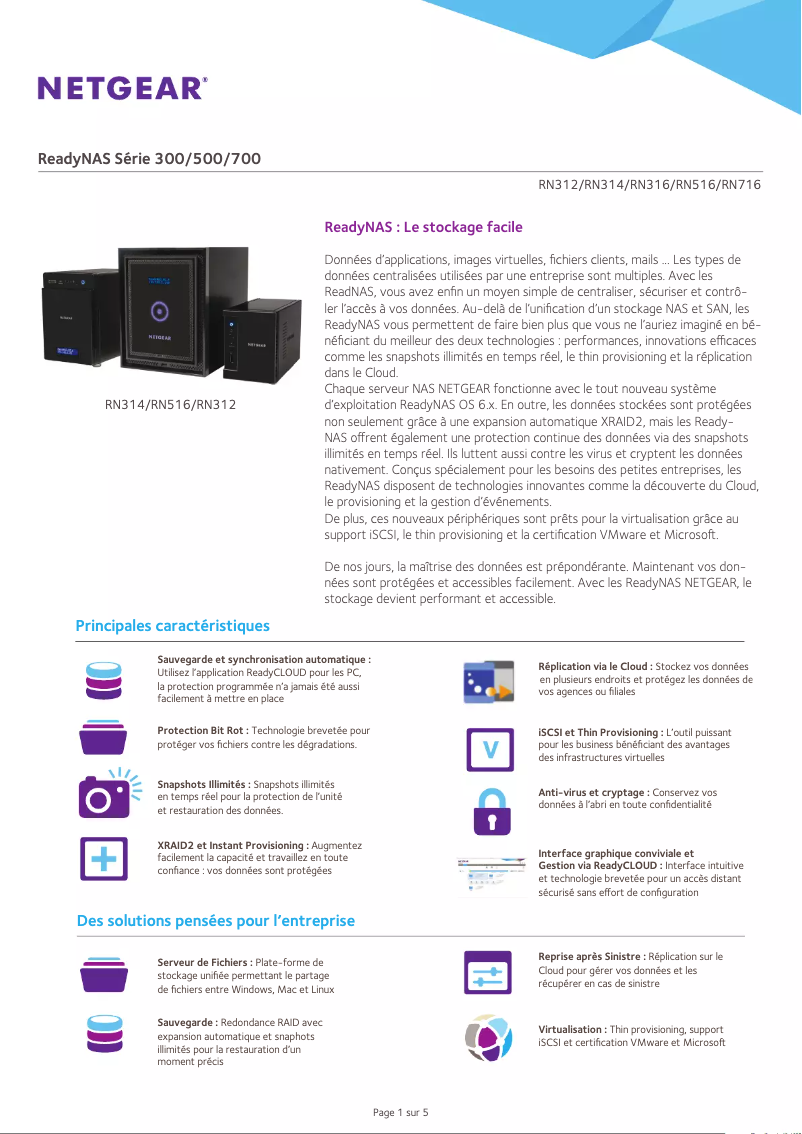 Página nº 1 - Ficha técnica Netgear RN31221D