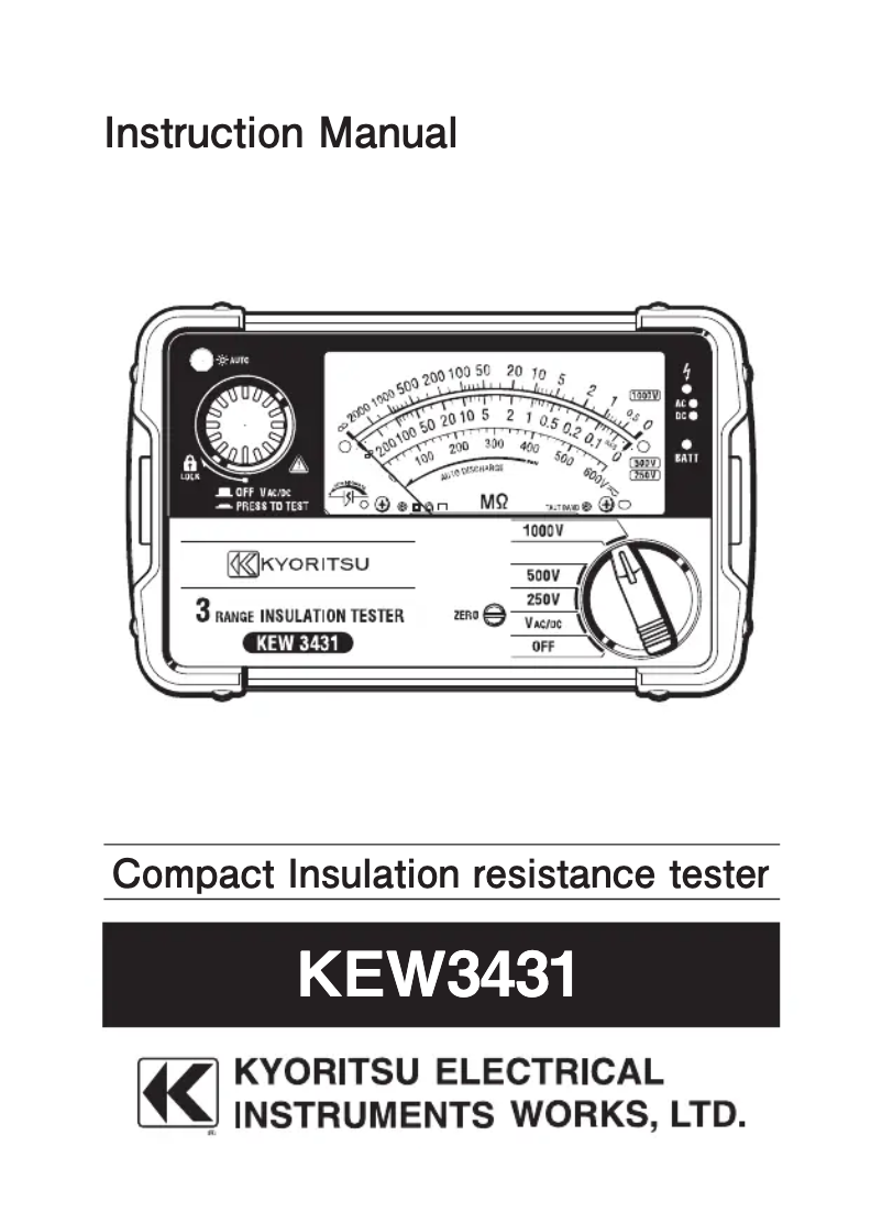 Página 1 del manual Manual de usuario Kyoritsu KEW3431