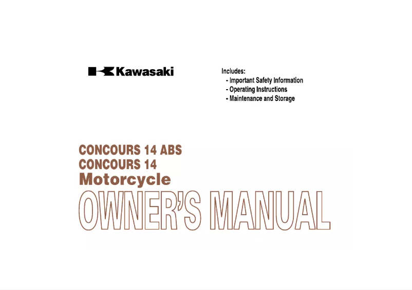Página 1 del manual Manual de usuario Kawasaki Concours 14