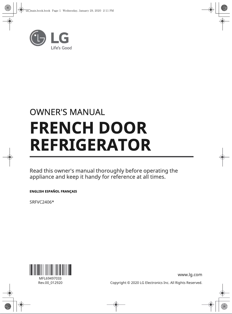 Imagen de la primera página del manual del dispositivo Studio SRFVC2406S