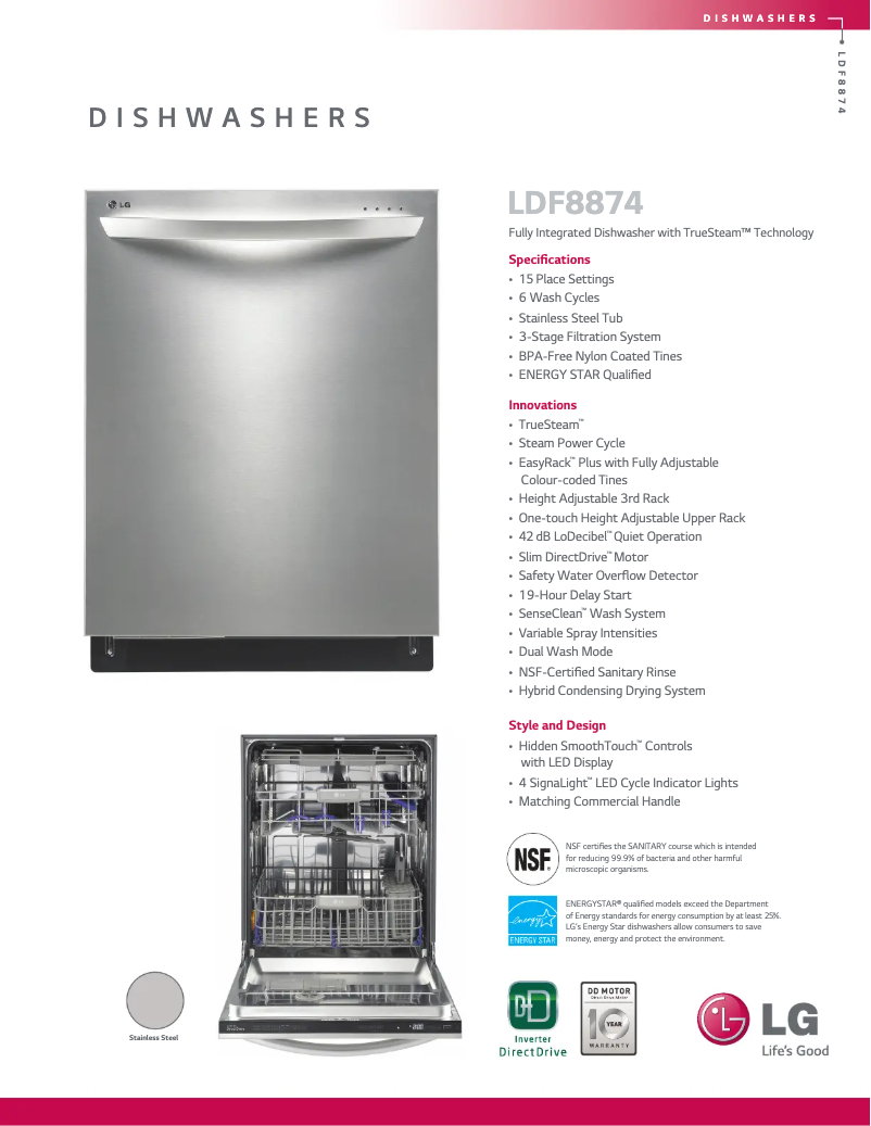 Imagen de la primera página del manual del dispositivo LDF8874ST
