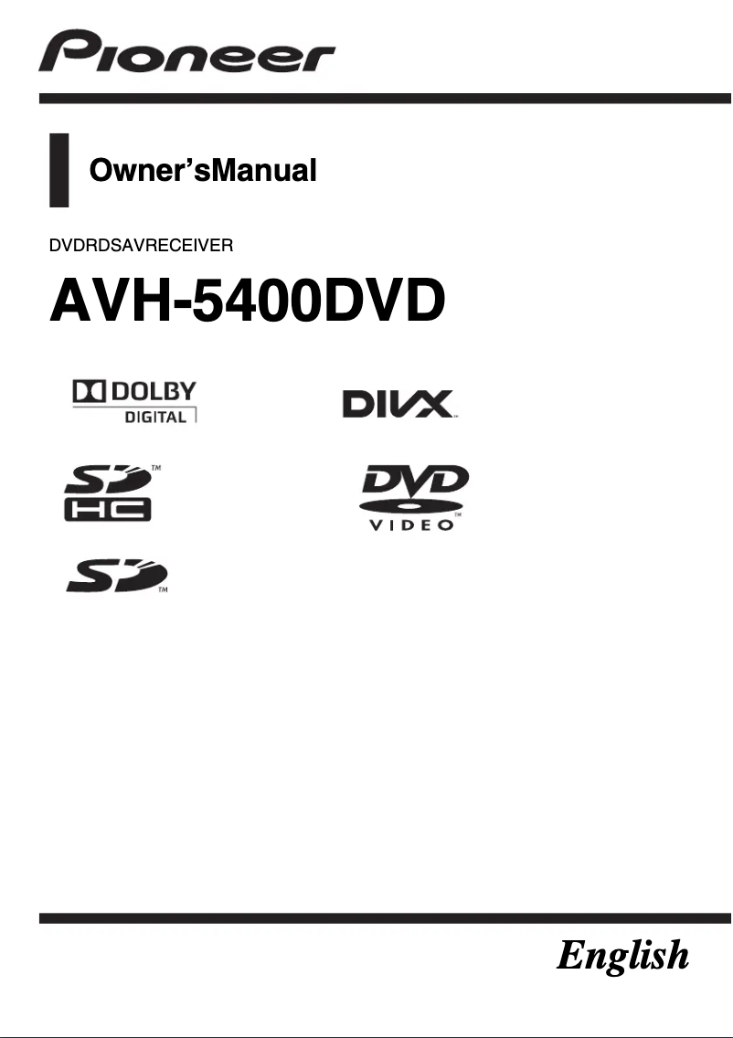 Página 1 del manual Manual de usuario Pioneer AVH-5400DVD