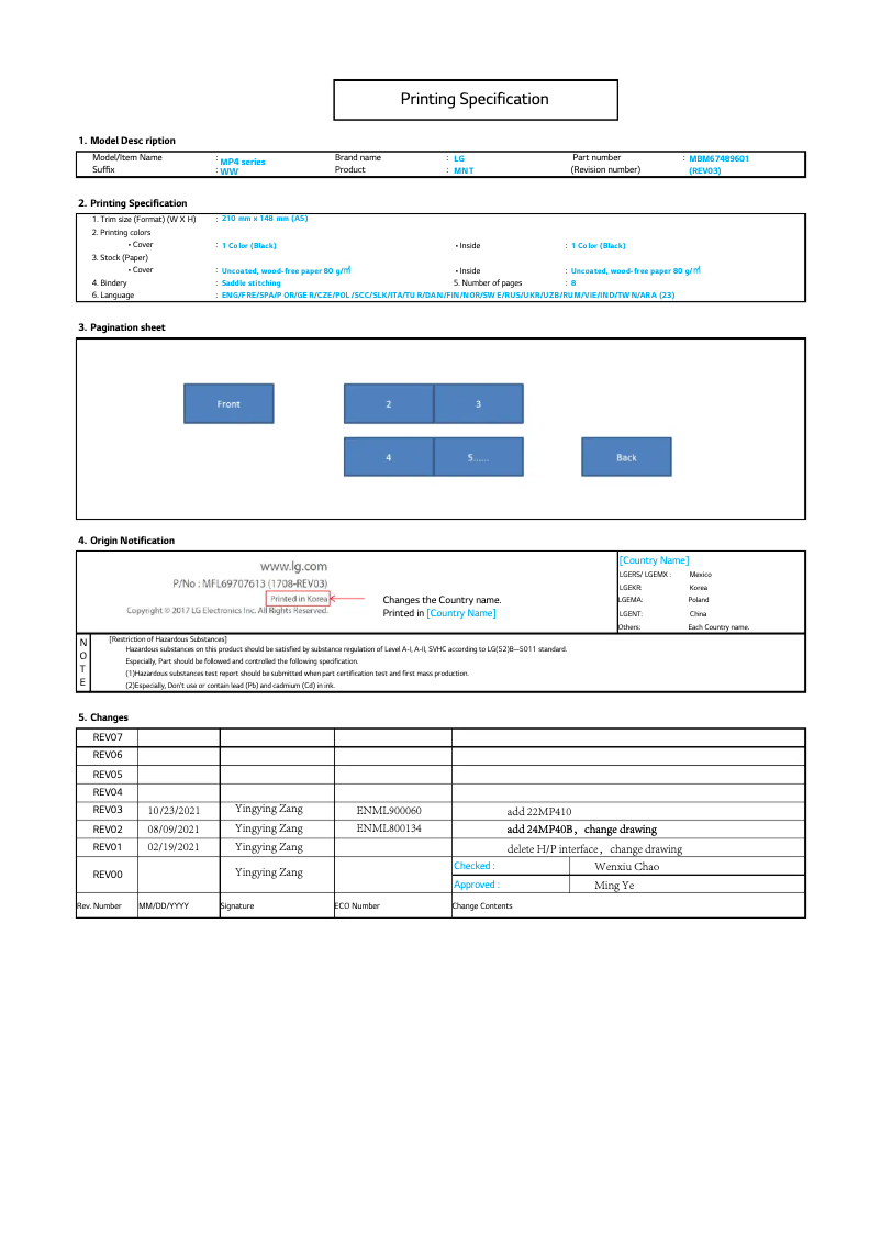 Imagen de la primera página del manual del dispositivo 24MP400