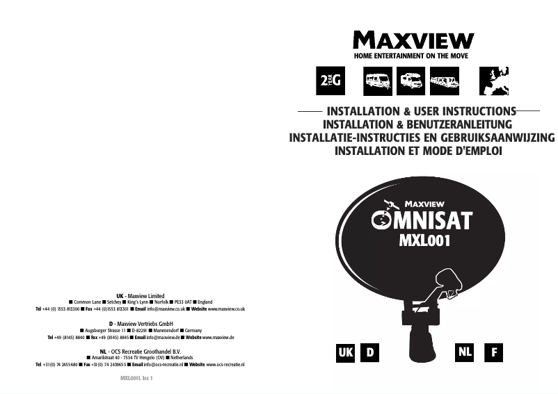 Imagen de la primera página del manual del dispositivo MXL001
