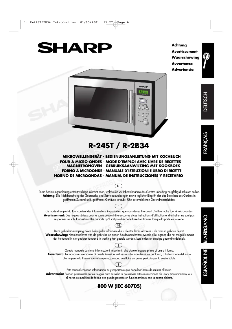 Página 1 del manual Manual de usuario Sharp R-24ST