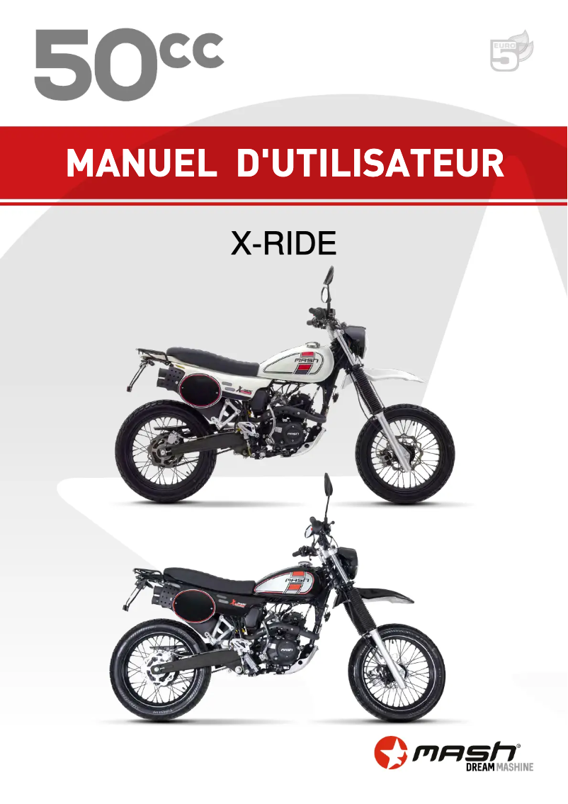 Imagen de la primera página del manual del dispositivo X-Ride 50cc (2021)
