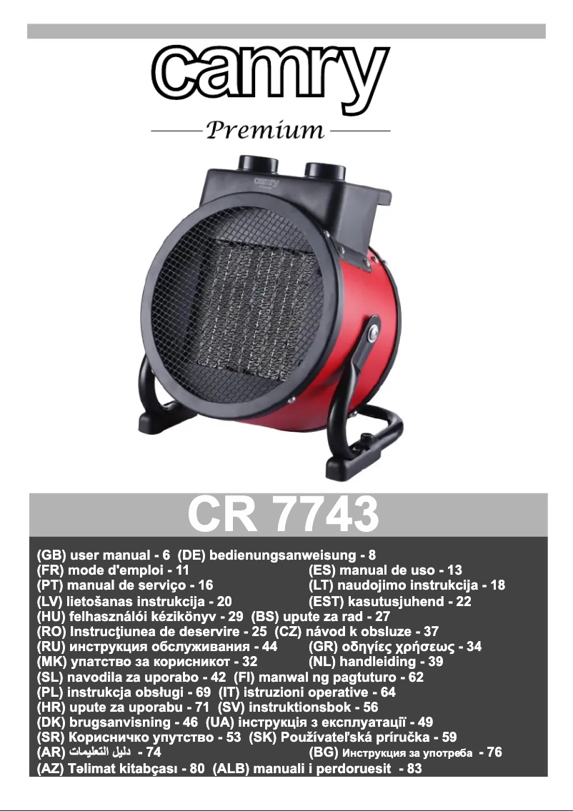 Página 1 del manual Manual de usuario Camry CR 7743