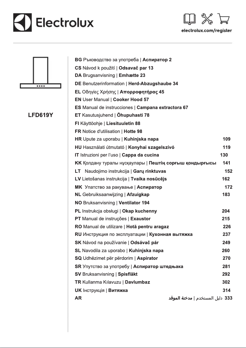 Imagen de la primera página del manual del dispositivo LFD619Y