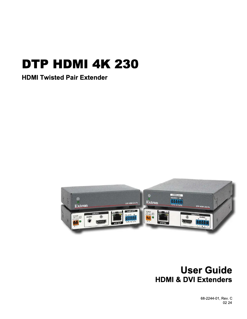 Página 1 del manual Manual de usuario Extron DTP HDMI 4K 230 RX