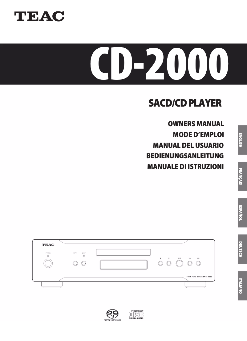 Página 1 del manual Manual de usuario Teac CD-2000