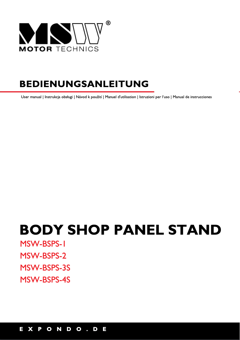 Imagen de la primera página del manual del dispositivo MSW-BSPS-4S