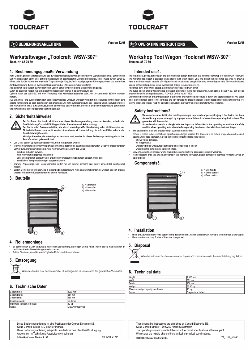 Imagen de la primera página del manual del dispositivo WSW-307