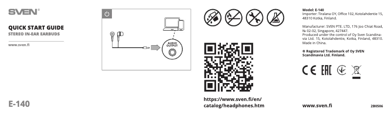 Imagen de la primera página del manual del dispositivo E-140