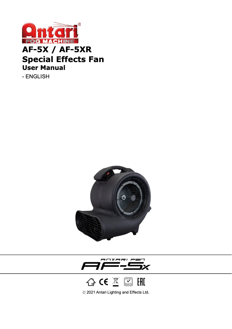 Imagen de la primera página del manual del dispositivo AF-5X