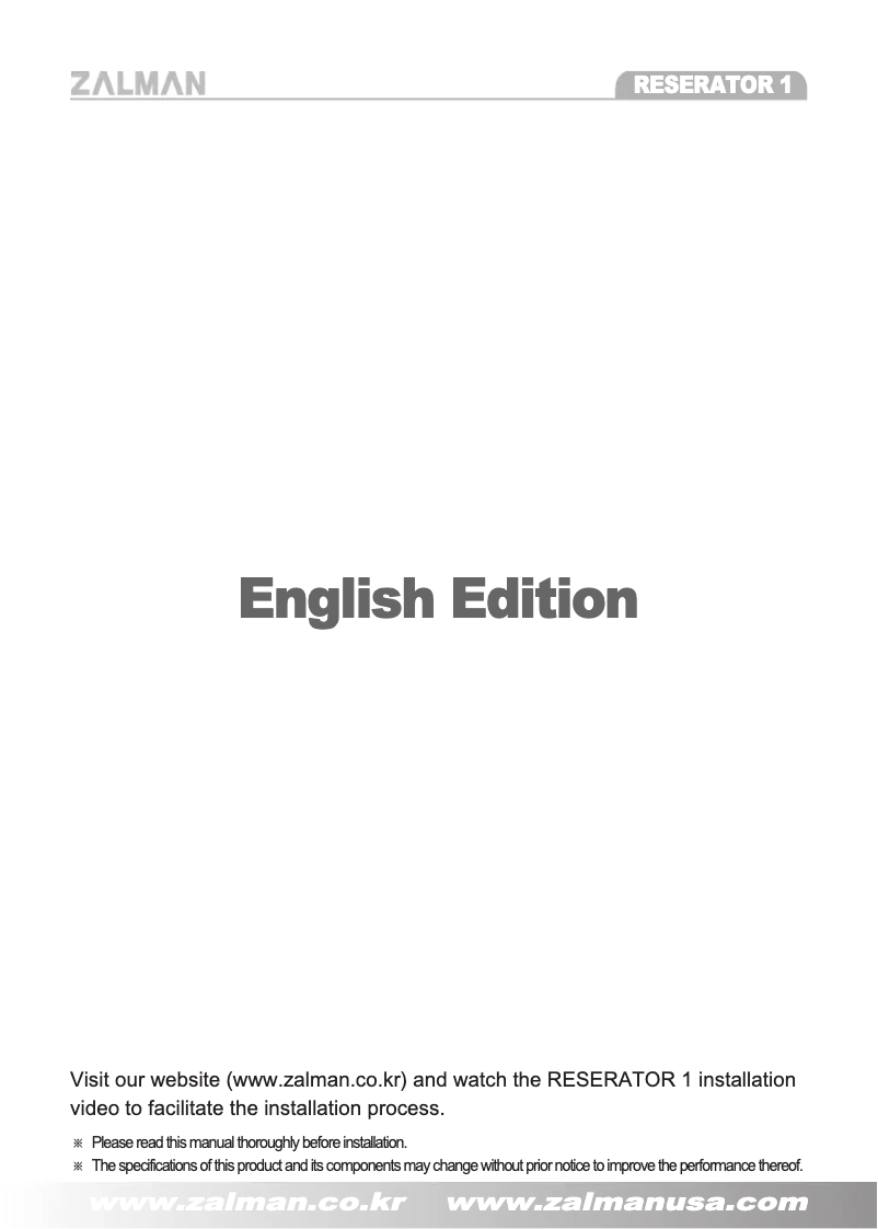 Imagen de la primera página del manual del dispositivo RESERATOR 1