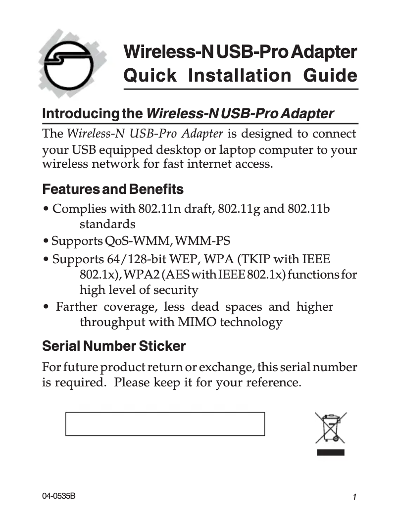 Imagen de la primera página del manual del dispositivo CN-WR0212-S1