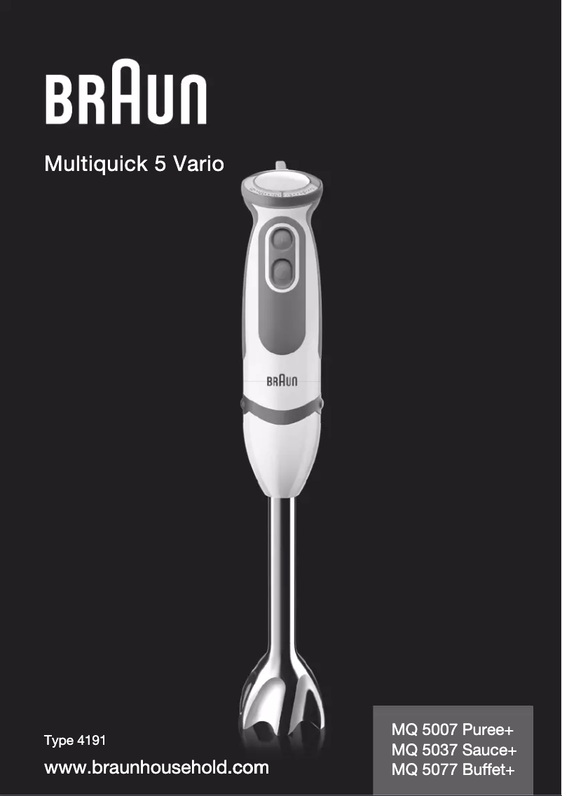 Página nº 1 - Manual de usuario Braun Multiquick 5 Vario MQ 5007