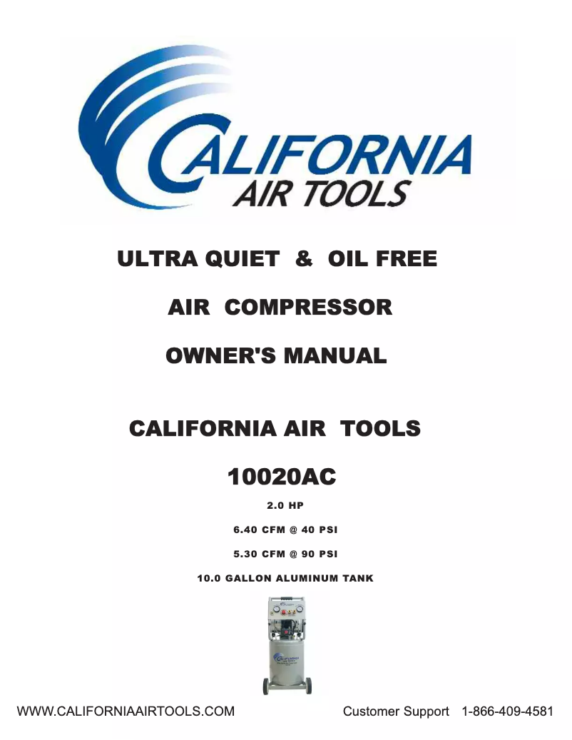 Página 1 del manual Manual de usuario California Air Tools 10020AC