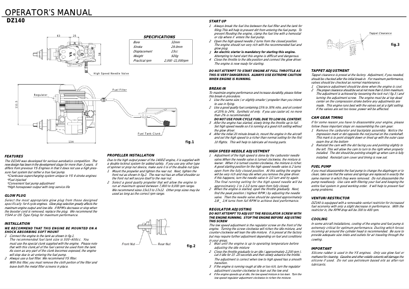 Página 1 del manual Manual de usuario YS DZ140