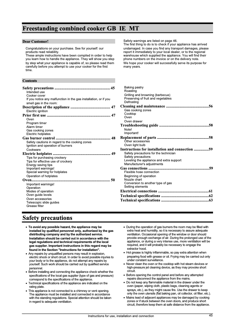 Imagen de la primera página del manual del dispositivo K7306E