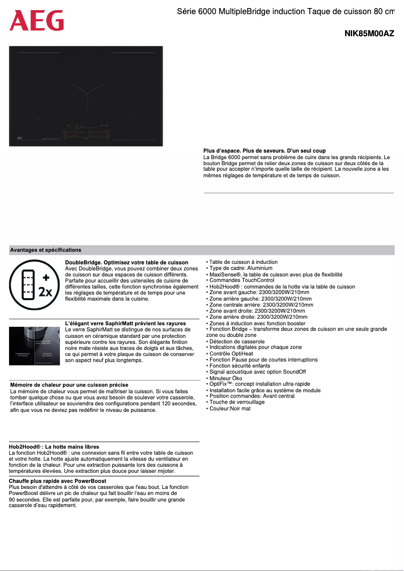 Imagen de la primera página del manual del dispositivo NIK85M00AZ