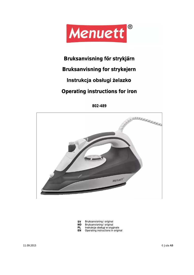 Imagen de la primera página del manual del dispositivo 802-489