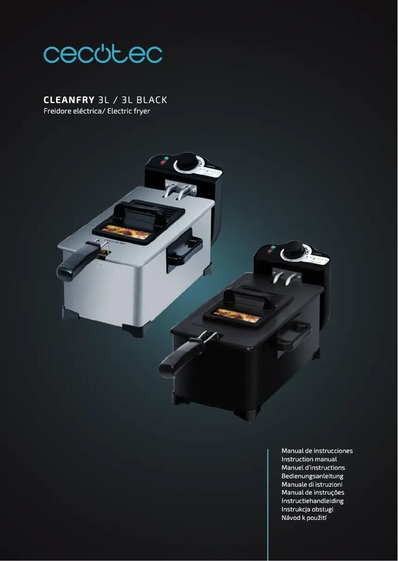 Imagen de la primera página del manual del dispositivo CleanFry 3L