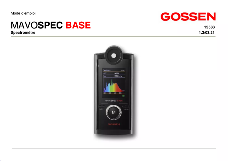 Página 1 del manual Manual de usuario Gossen MAVOSPEC BASE