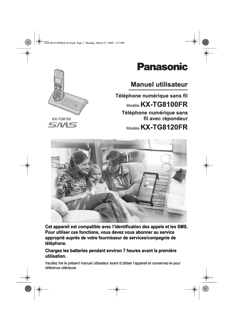 Imagen de la primera página del manual del dispositivo KX-TG8120FR