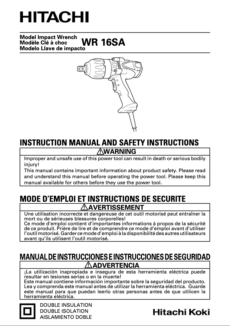 Imagen de la primera página del manual del dispositivo WR 16SA